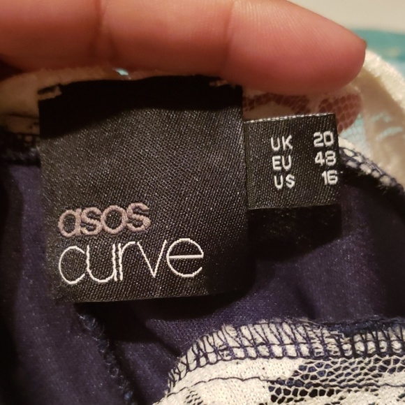 Navy and White Lace Dress - Picture 2 of 3